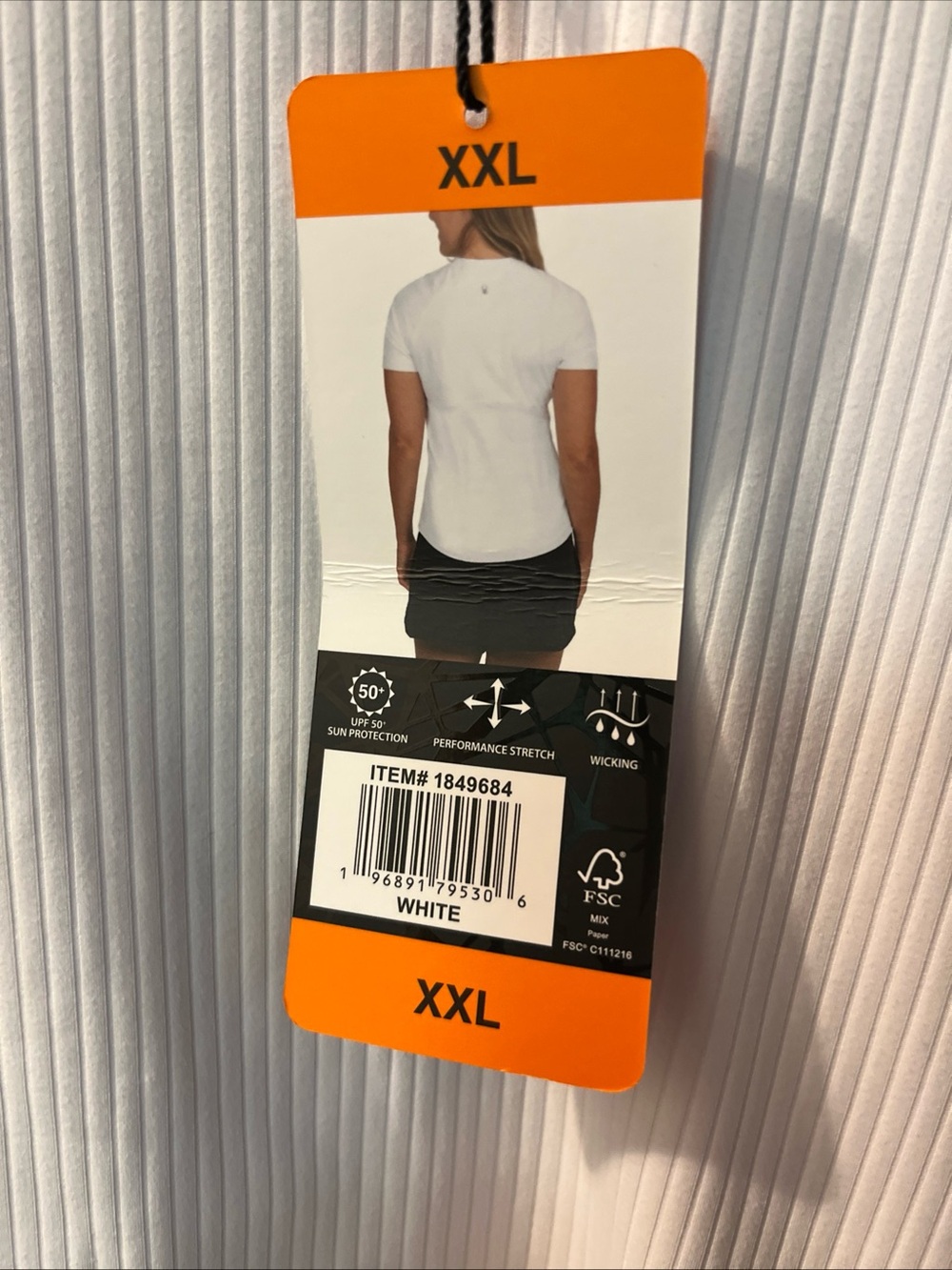 Spyder White Ribbed Performance Tee - XXL - Picture 5 of 10